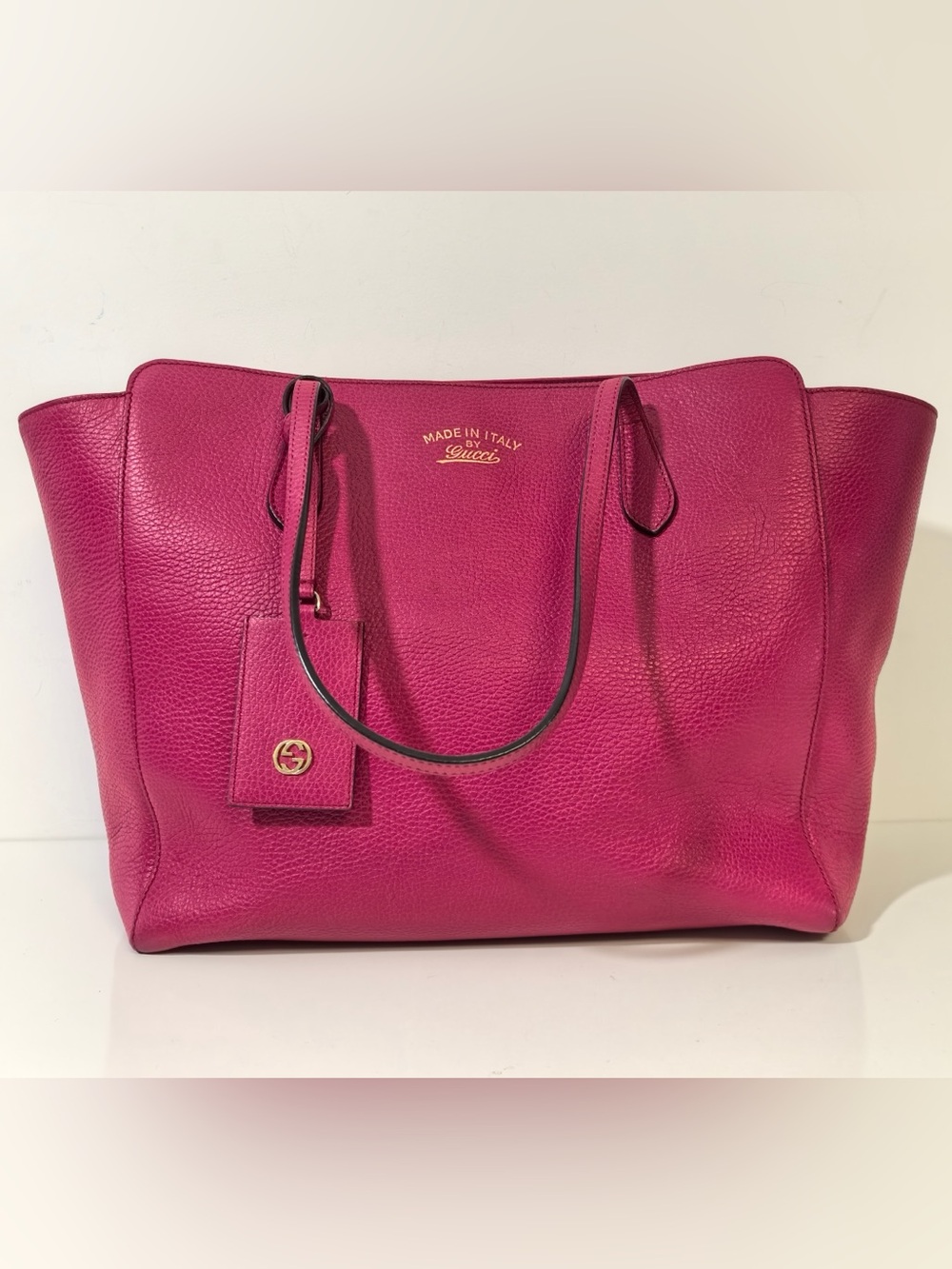 Pre-Owned Gucci Medium Swing Pink Leather Tote Bag